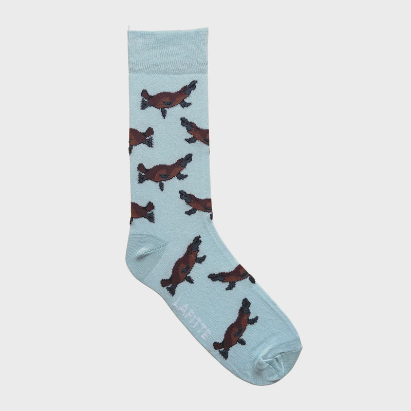 Duckbill Platypus Socks  Sky Blue