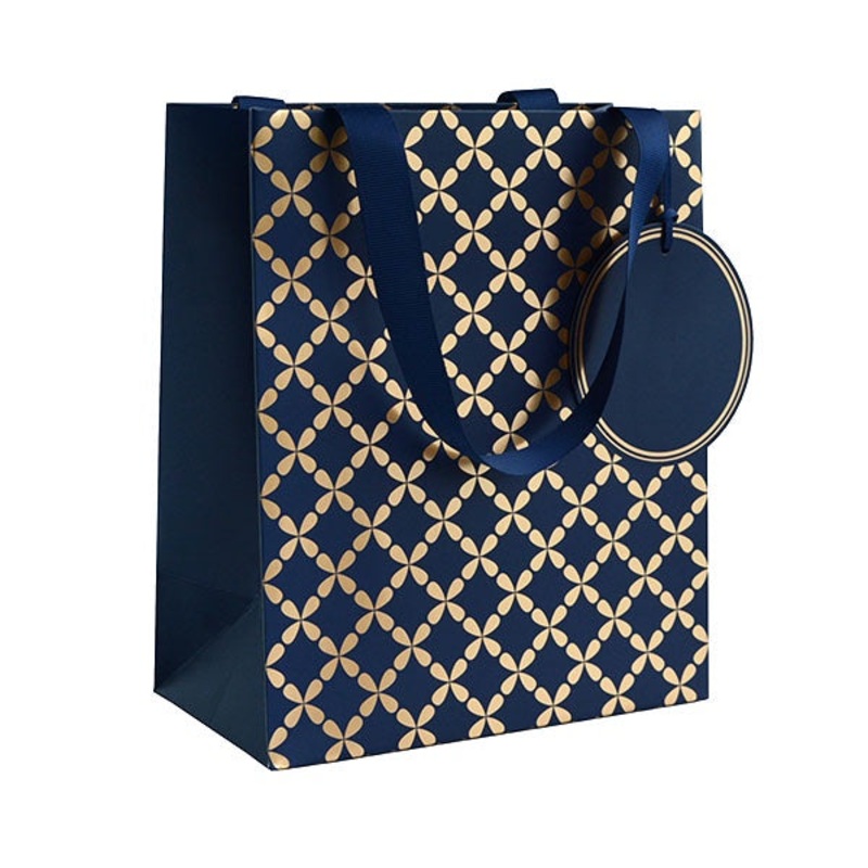 Gift Bag - Clover Navy/Gold