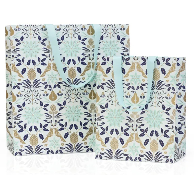 Gift Bag - Poinsettia Ice Blue