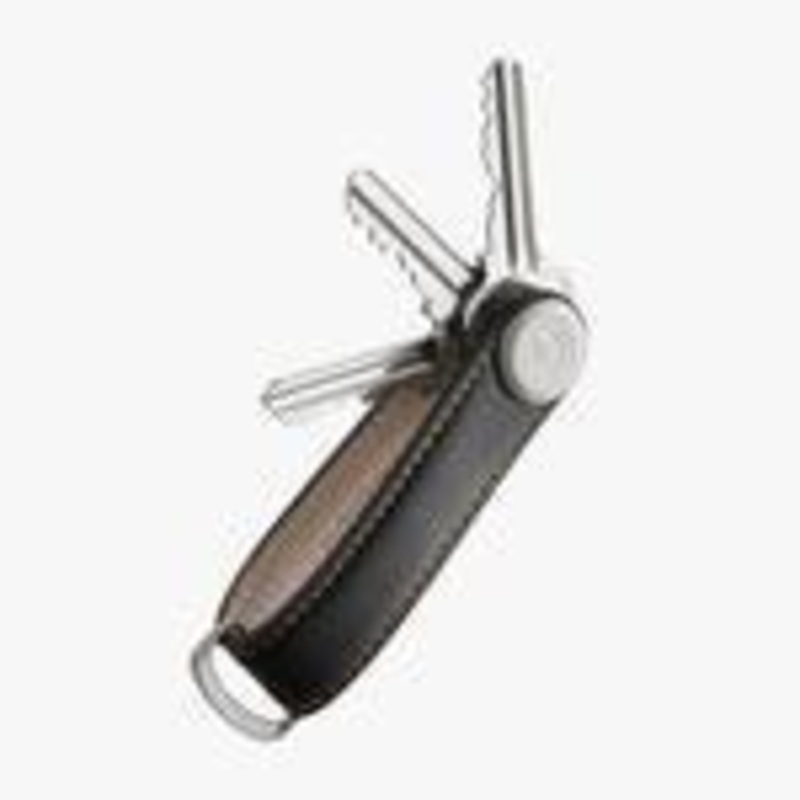 ORBIT KEY - LEATHER - BLACK/TAN STITCH