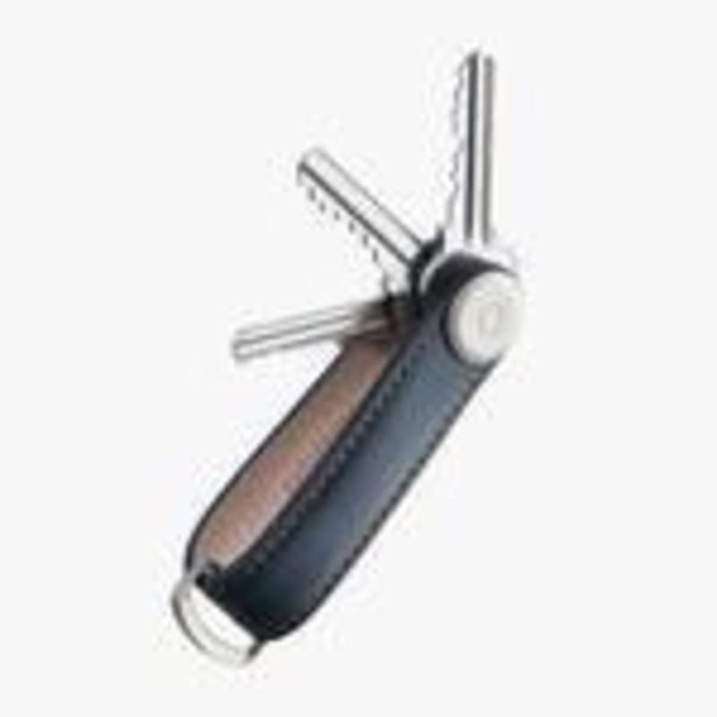 ORBIT KEY - LEATHER - NAVY/TAN