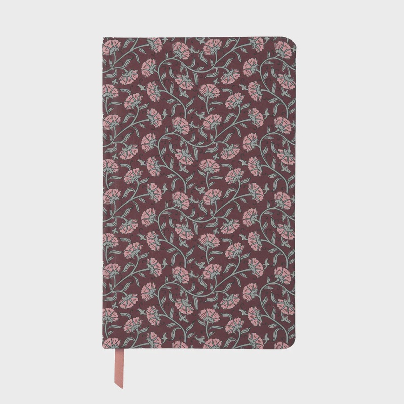 Soft Touch Journal - Burgundy Vintage Floral