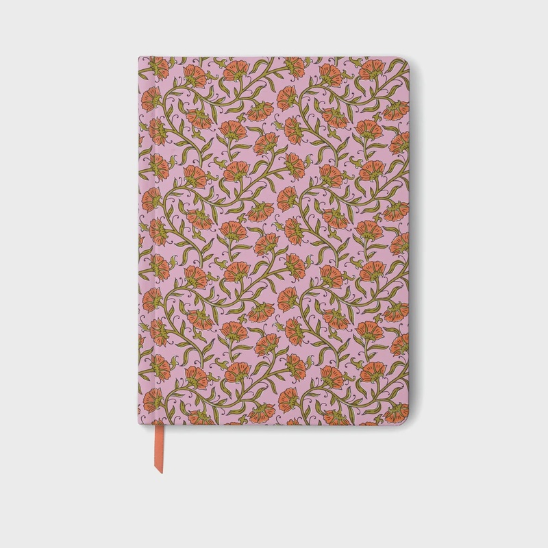 Jumbo Soft Touch Journal - Pink Vintage Floral