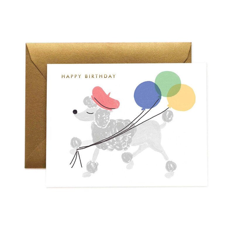 Rifle Paper Co - Single Card - French Poodle Birthday