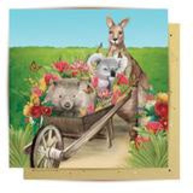 Card - Wheel Barrow Friends