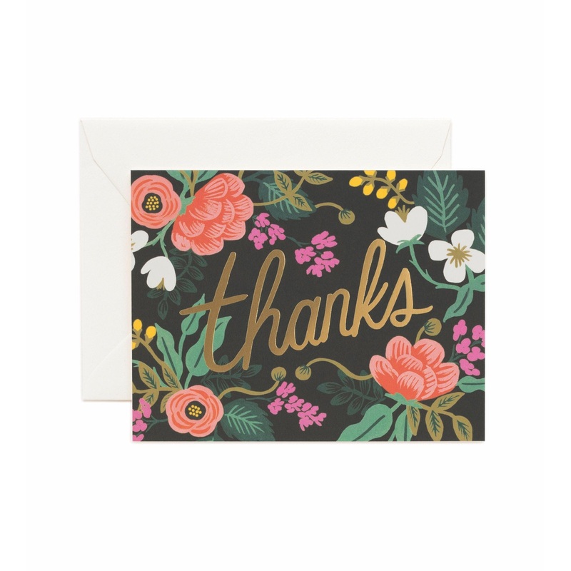 Rifle Paper Co - Single Card - Birch Floral Thank You