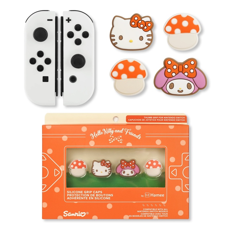 Hello Kitty and Friends Mushroom Nintendo Switch Grip Caps (Hello Kitty + My Melody)
