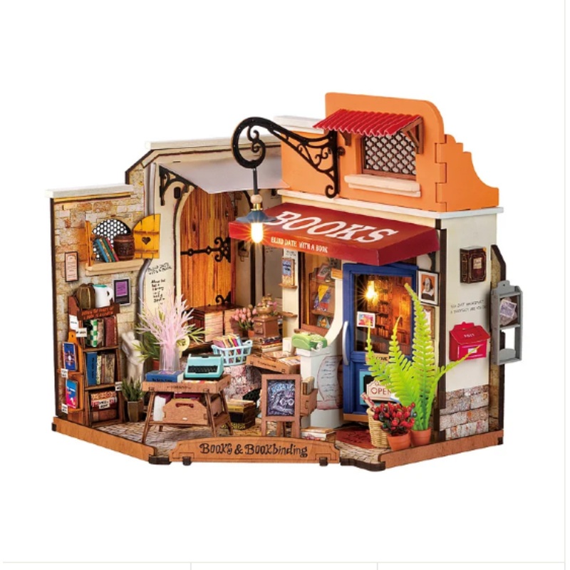 Robotime Rolife DIY Miniature House Corner Bookstore
