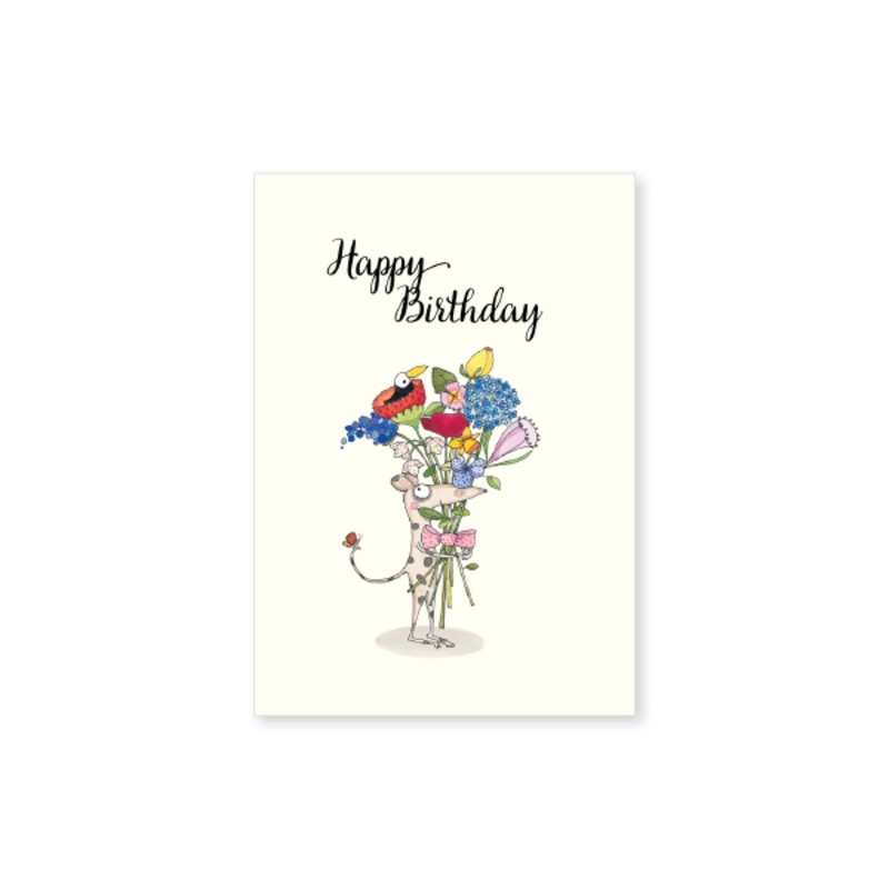 Affirmations - Twigseeds Mini Birthday Card -  Bunch of flowers - T353