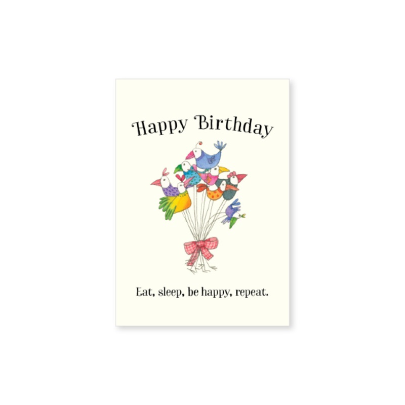 Affirmations - Twigseeds Mini Birthday Card - Eat sleep be happy - T355