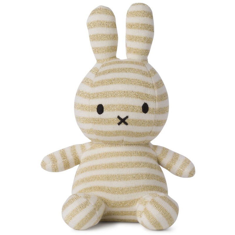 Miffy & Friends Miffy Organic Cotton Sparkle Stripe Cream 23cm