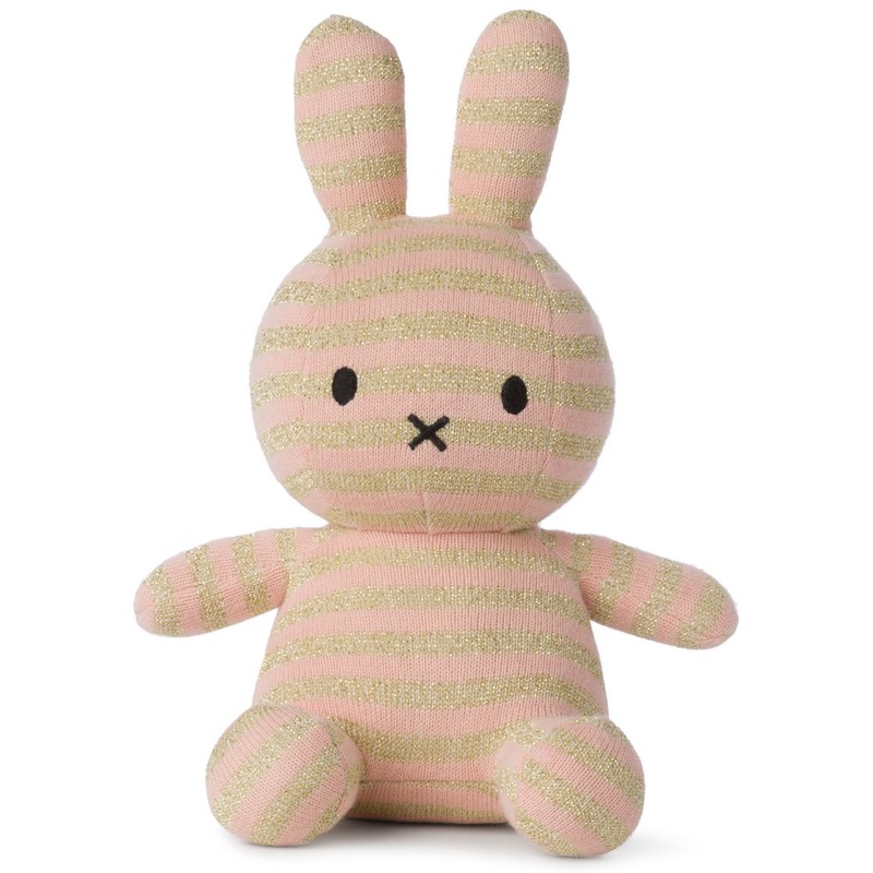 Miffy & Friends Miffy Organic Cotton Sparkle Stripe Pink 23cm