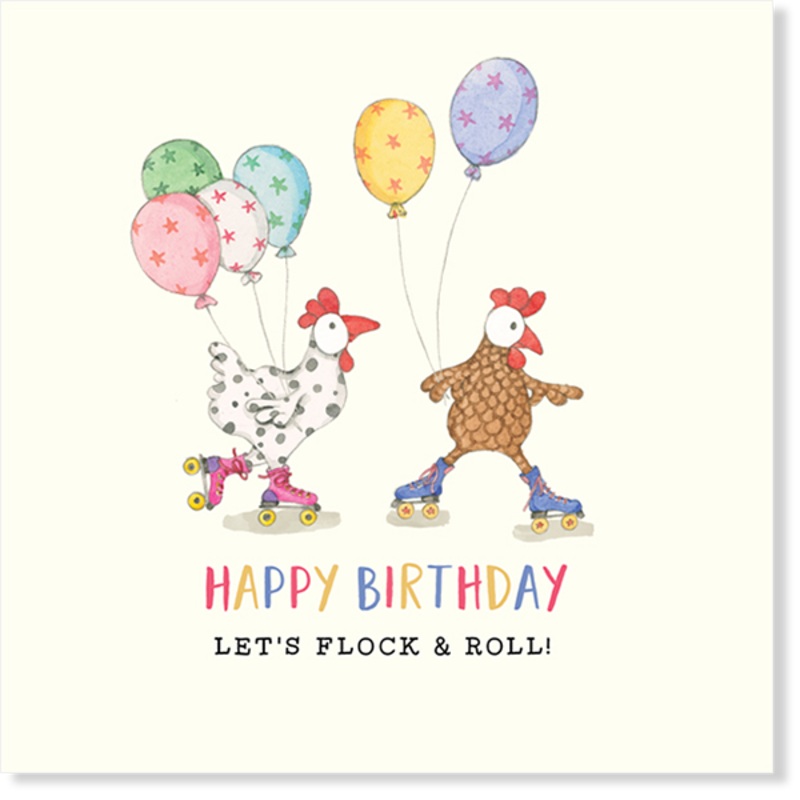 Affirmations - Twigseeds Birthday Card - Let's flock and roll! - K332