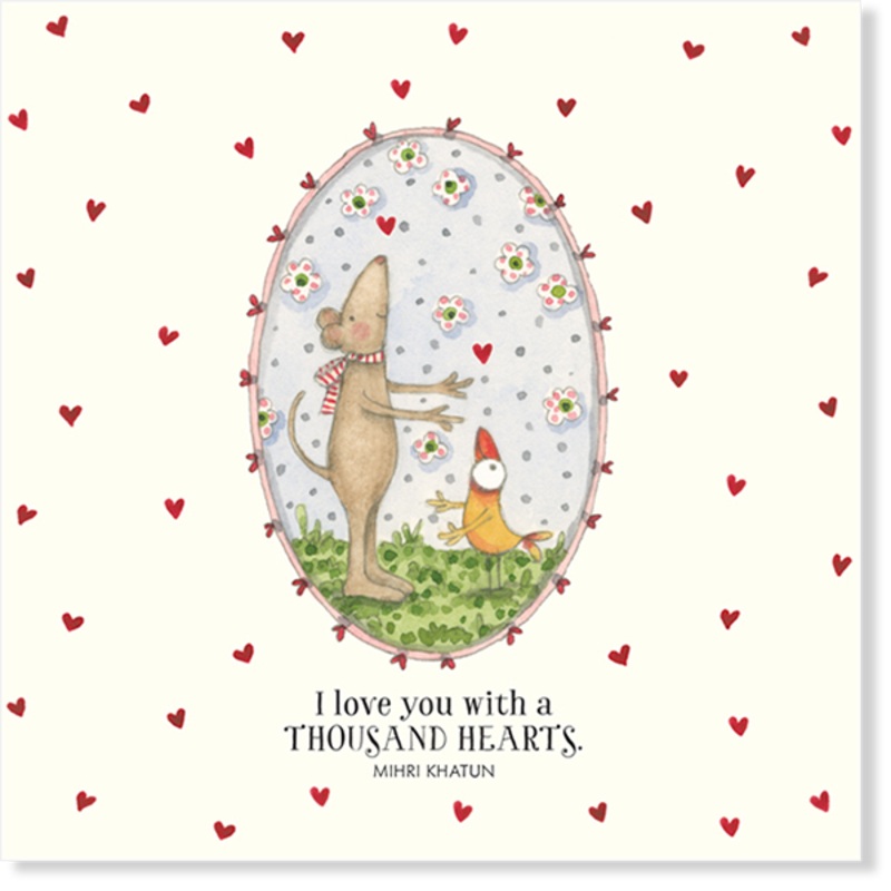 Affirmations - Twigseeds Love Card - I love you with a thousand hearts - K37