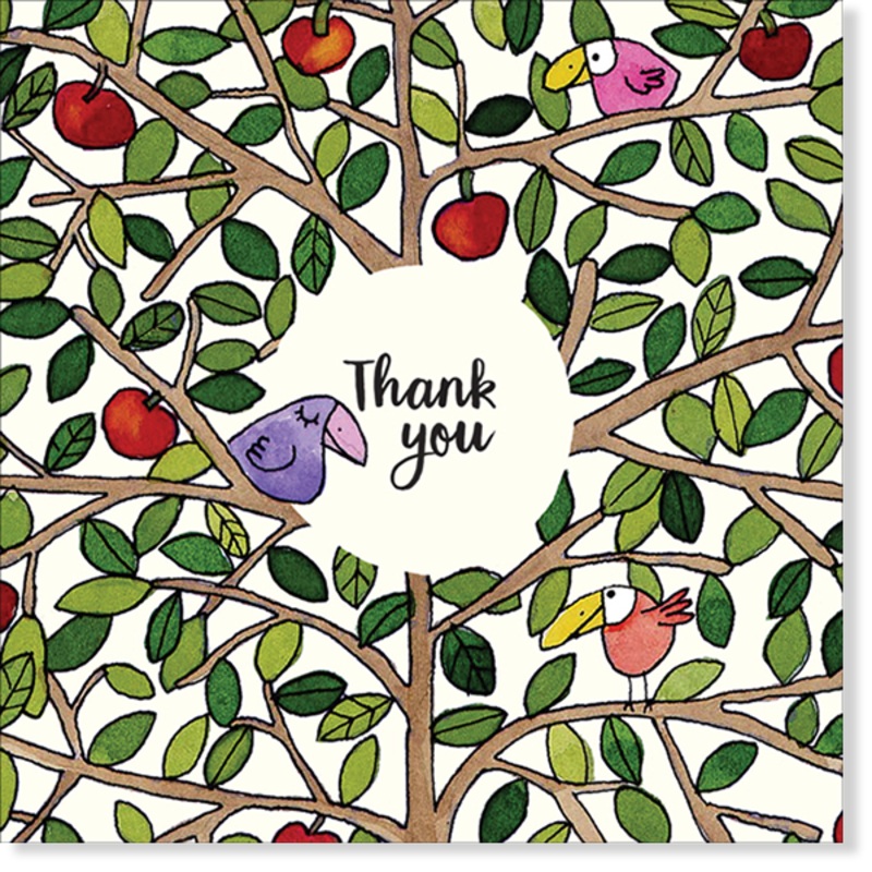 Affirmations - Twigseeds Thank You Card  - Bird in Apple Tree - K223