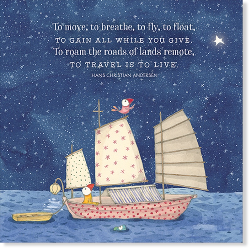Affirmations - Twigseeds Inspirational Card - To travel is to live - K256