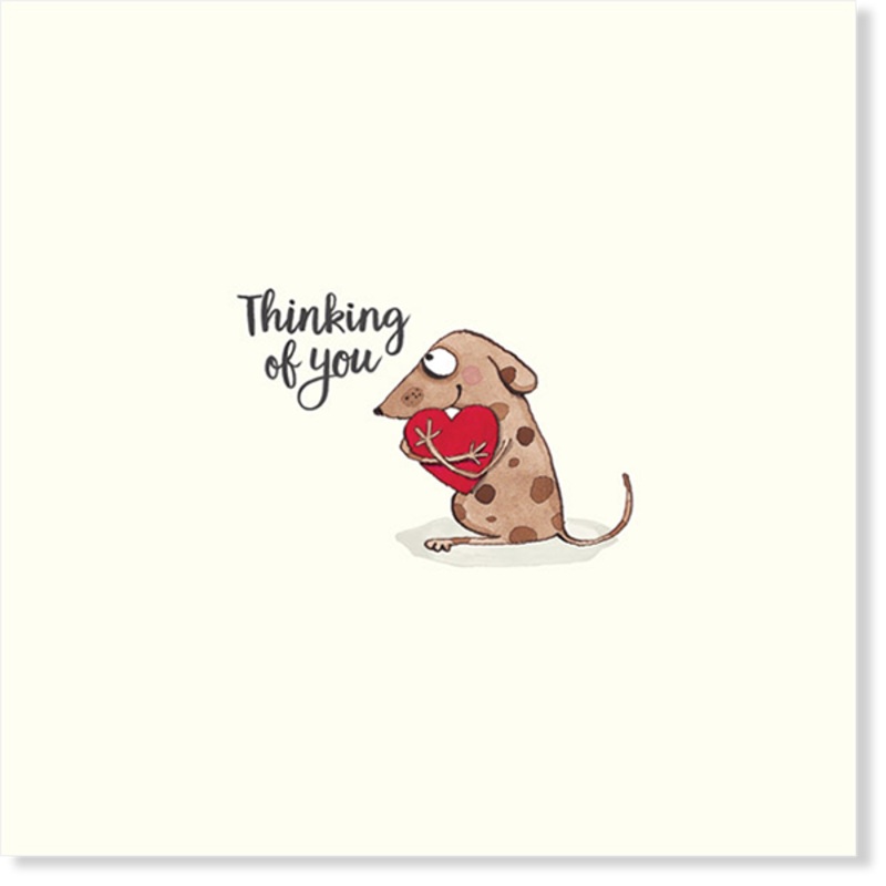 Affirmations - Twigseeds Thinking of You Card - Dog with Heart - K054