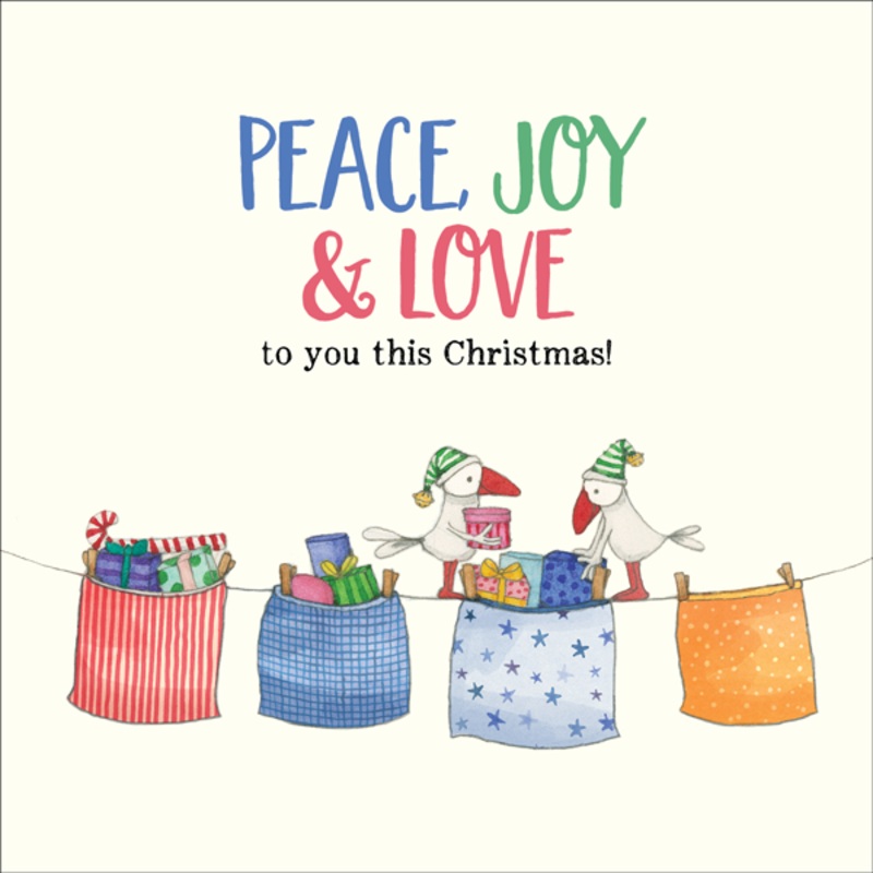 Affirmations - Twigseeds Christmas Card - Peace, love and joy - K358