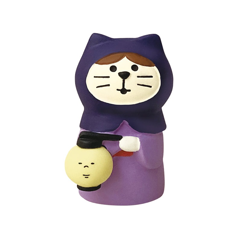 Decole Concombre Figurine - Moon Viewing Party - Cat & Lantern