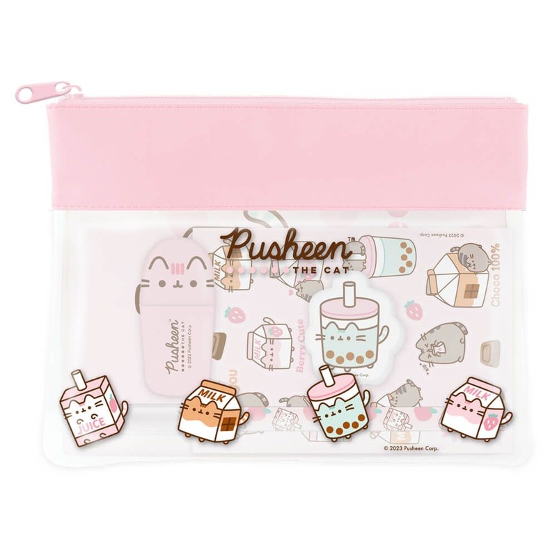 Pusheen Sips - PVC Pouch with Stationery