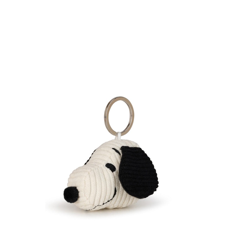 Peanuts Snoopy Keychain Head (ECO) Corduroy Cream 4.5cm