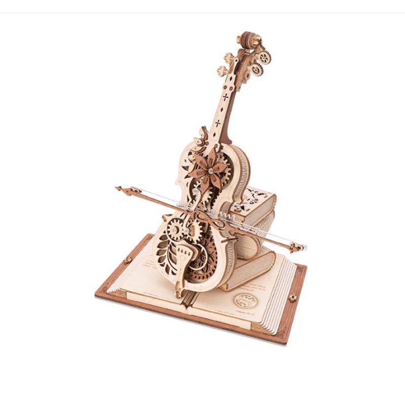 Robotime ROKR 3D Wooden Puzzle  Music Box Magic Cello Mechanical