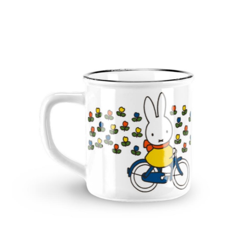 Miffy Ceramic Mug Retro Miffy Bicycle White 7cm