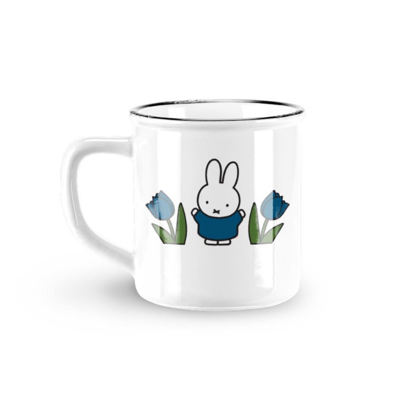 Miffy Ceramic Mug Retro Miffy Tulips Blue 7cm