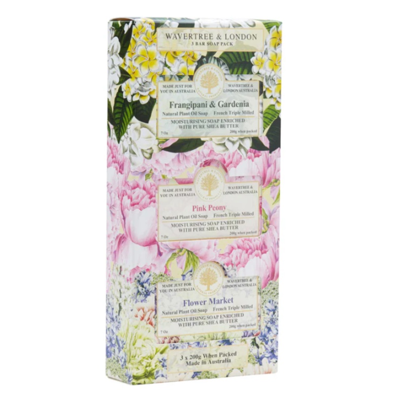 Wavertree & London Trio Soap Gift Set Frangipani Bouquet