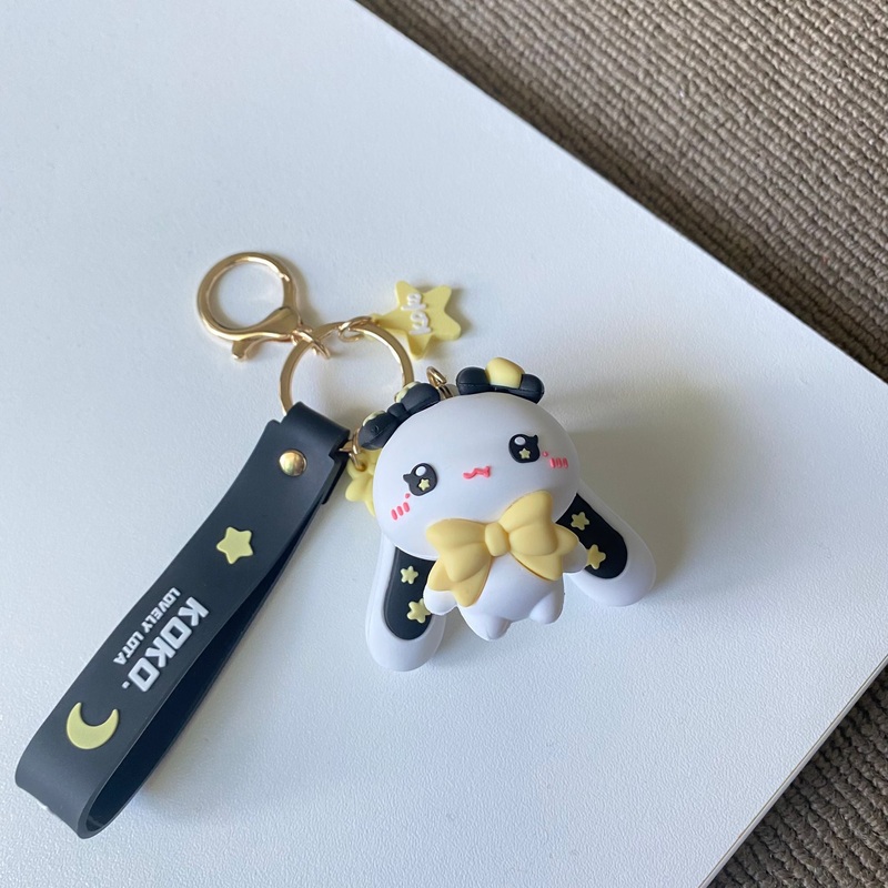 Koko Ribbon Celestial Bunny Keychain- Black