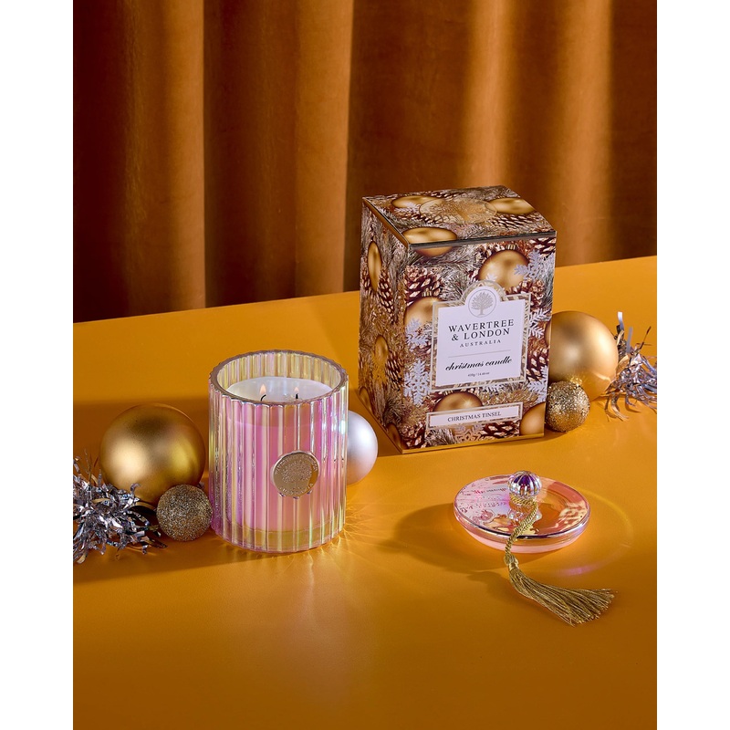 Wavertree & London Candle Christmas Tinsel 75 hours 410g