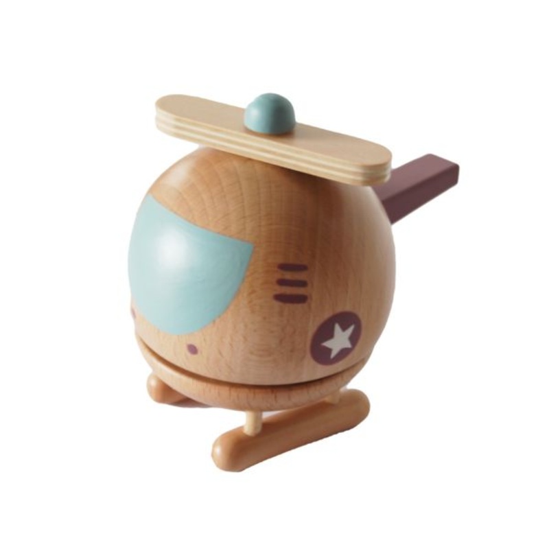 Wooden Helicopter Music Box