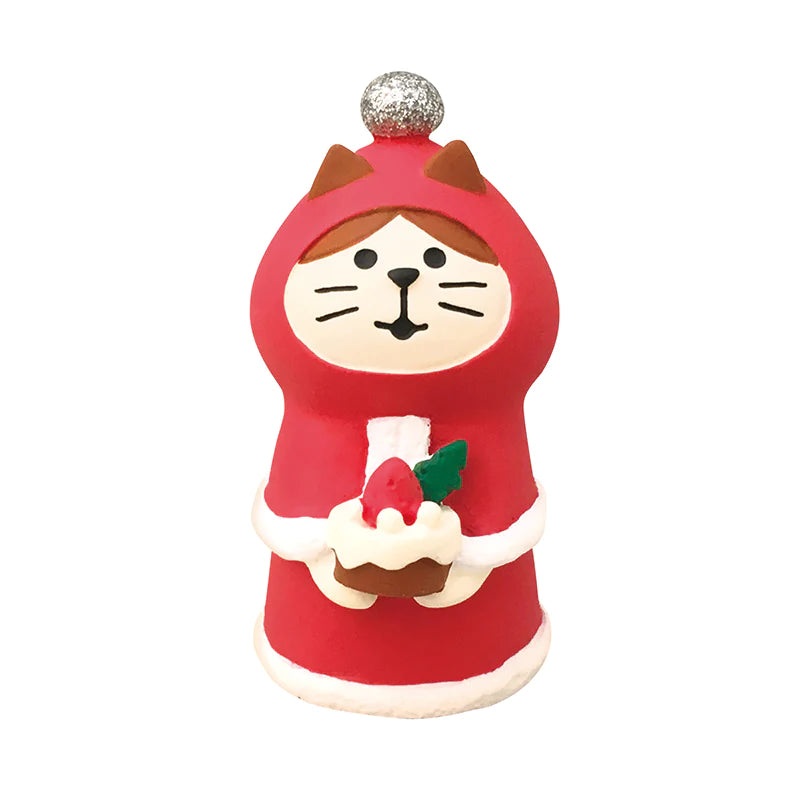 Decole Concombre Figurine - Christmas Party - Red Hooded Cat