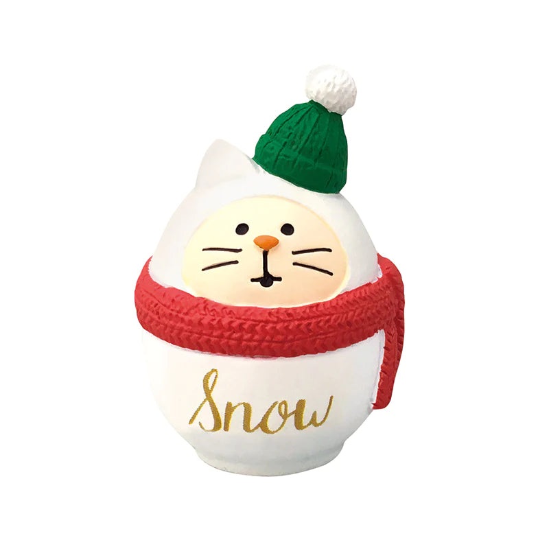 Decole Concombre Figurine - Christmas Party - Snow Cat Daruma