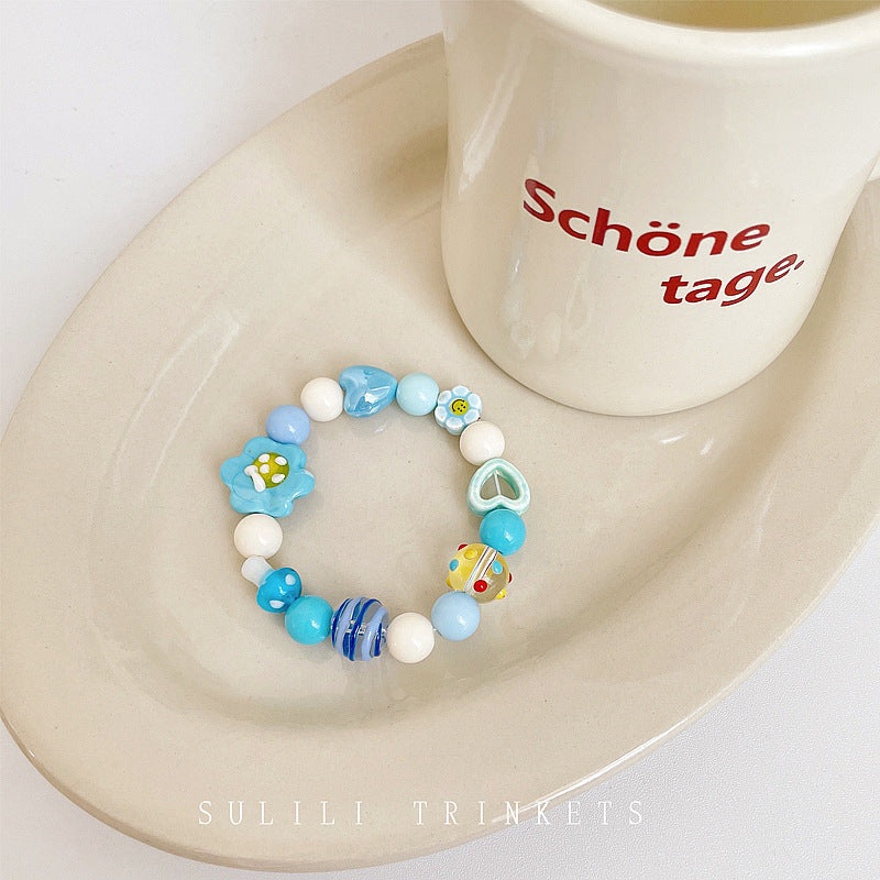 Luninana Bracelet - Vibrant Floral Blue Bracelet BLB003