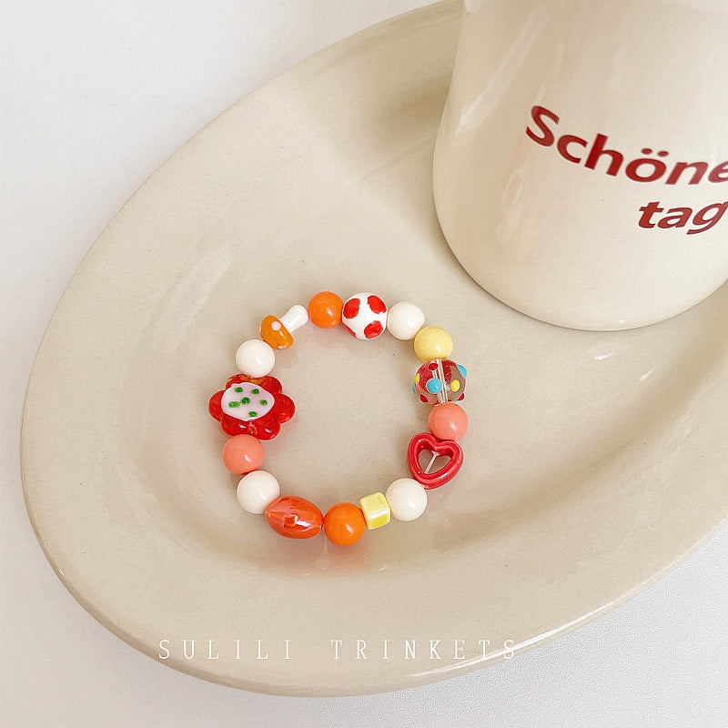 Luninana Bracelet - Vibrant Floral Red Bracelet BLB005