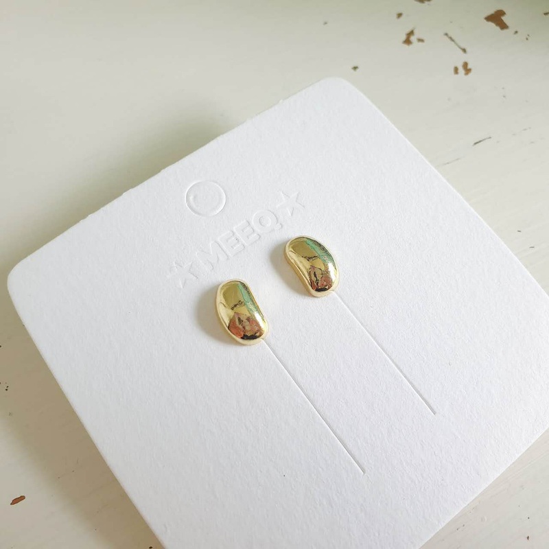 Luninana Earrings - Gold Bean Stone Earrings XX033