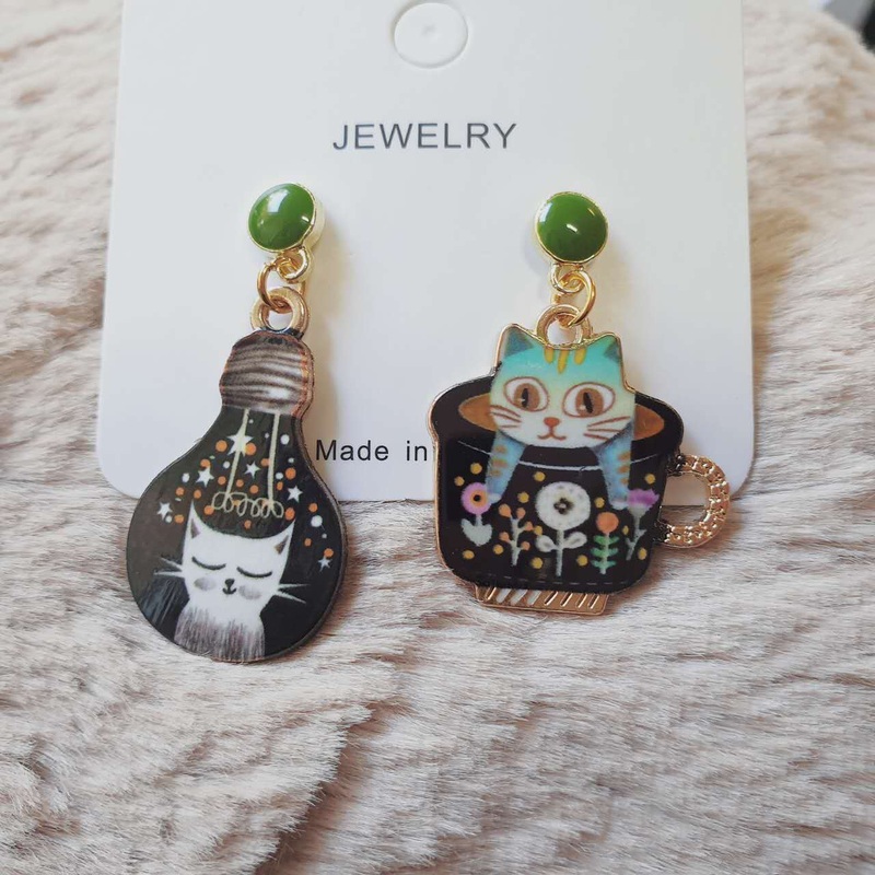 Luninana Earrings - Happy Cat Earrings- Chartreux XJ002