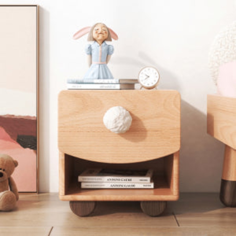 Aesthetik Kids - Wooden Bunny Tail Inspired Bed Side Table