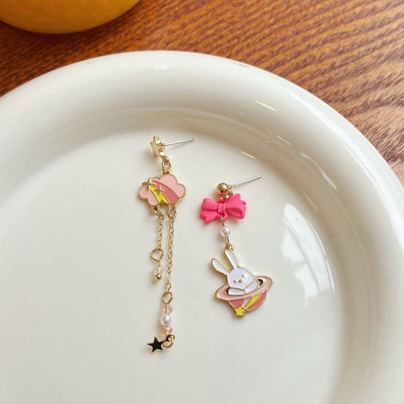 Luninana Earrings - Pink Magic Hat Bunny YBY070