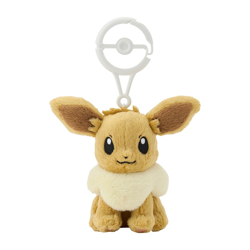 Pokemon Center Eevee Plush Mascot Keychain with Carabiner Japan Edition