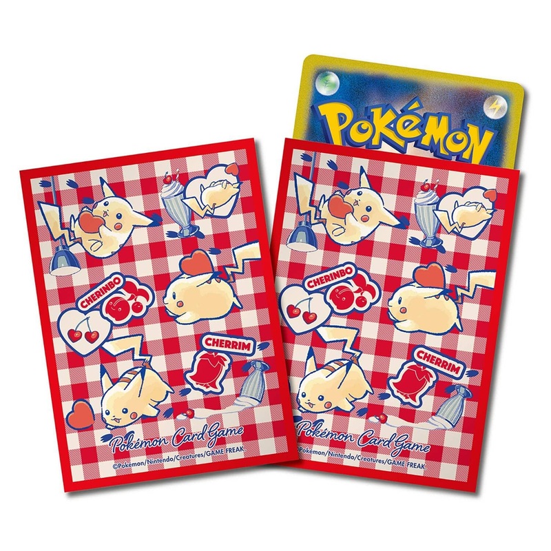 Card Sleeves Pikachu and Heart (Red) - Pokmon Card Game