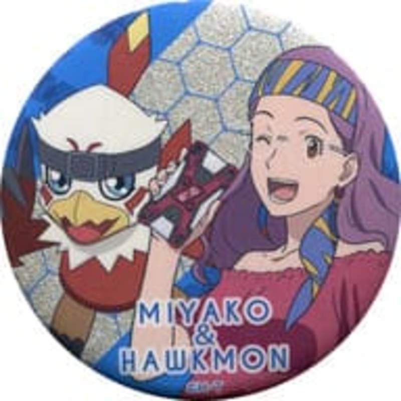 Inoue & Hawkmon Glitter Tin Badge - Digimon Adventure: LAST EVOLUTION Kizuna