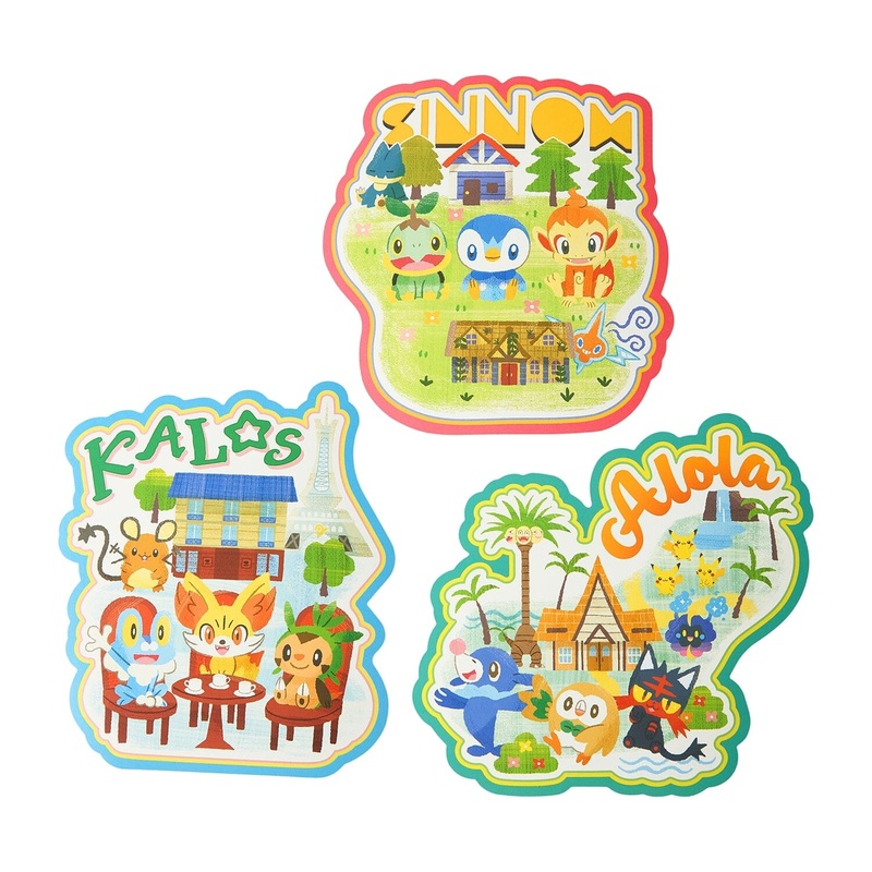 Postcard Set Sinnoh & Kalos & Alola Pokmon's Journey
