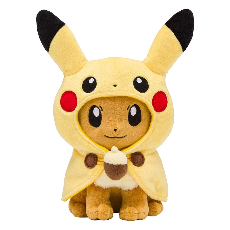 Eevee Plush Wearing Pikachu Poncho