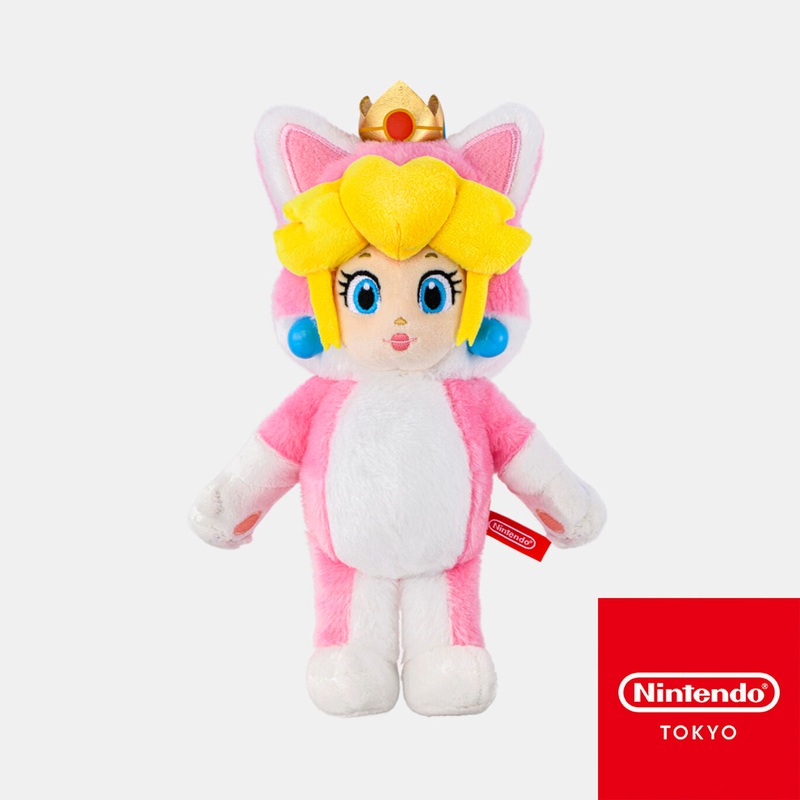 Neko (cat) Peach Mascot Plush Keychain Super Mario