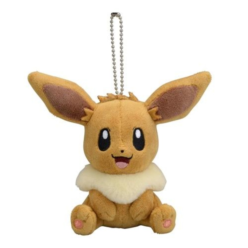 Eevee Mascot Plush Keychain Sitting