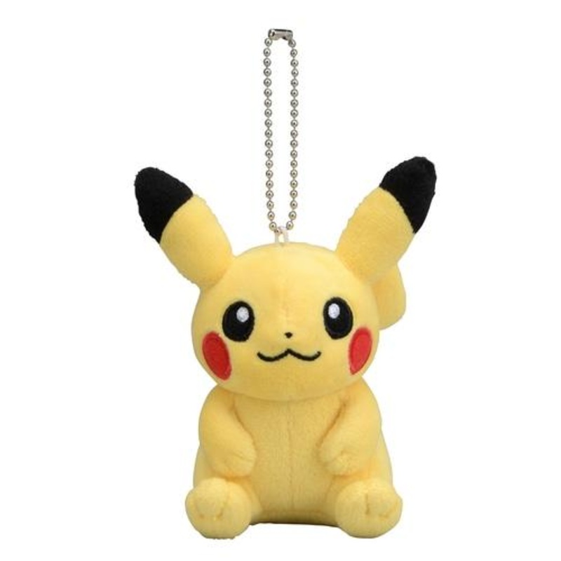 Pikachu Mascot Plush Keychain Sitting