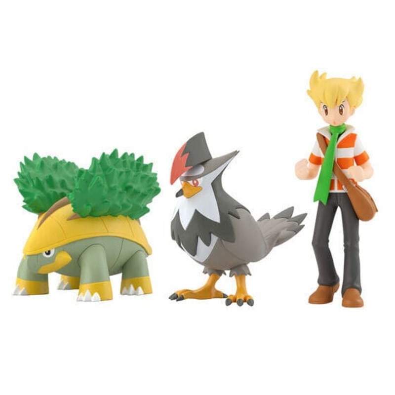 Barry & Grotle & Staraptor Pokmon Scale World Figure Sinnoh Region