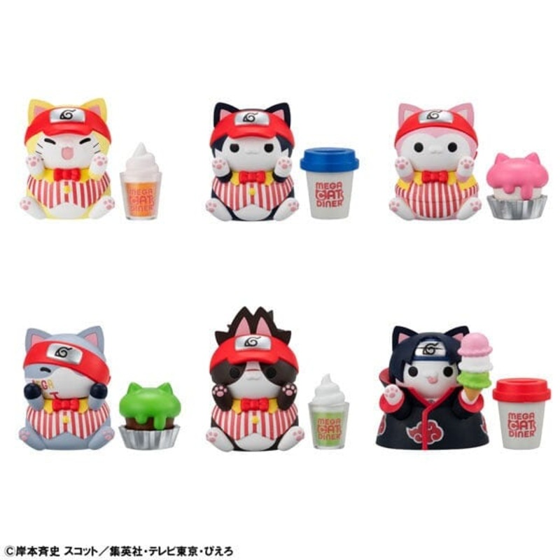 MEGA CAT PROJECT Figure Nyaruto! MEGACAT DINNER - Naruto (6Pcs/BOX)